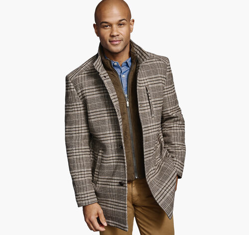 Upton Car Coat - Brown Plaid