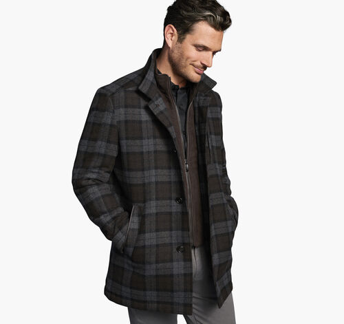 Upton Car Coat - Brown/Charcoal