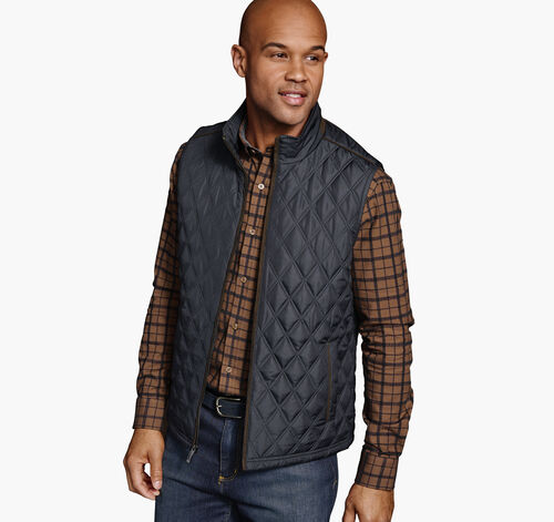 Diamond Quilt Vest - Navy