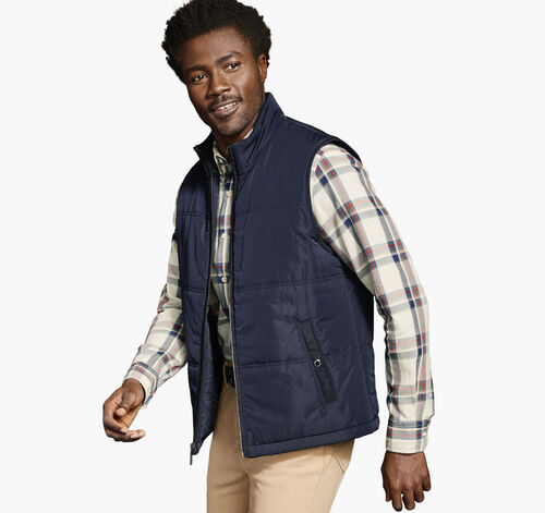 Reversible Quilt Vest - Navy