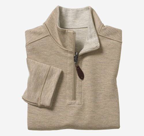 Boys Reversible Solid Quarter Zip - Oatmeal/Light Gray