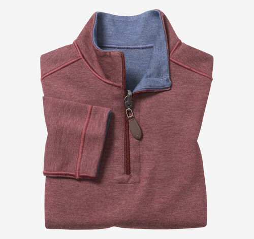 Boys Reversible Solid Quarter Zip - Berry/Blue