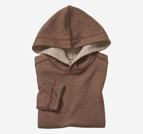 Boys Reversible Solid Hoodie - Rust/Oatmeal