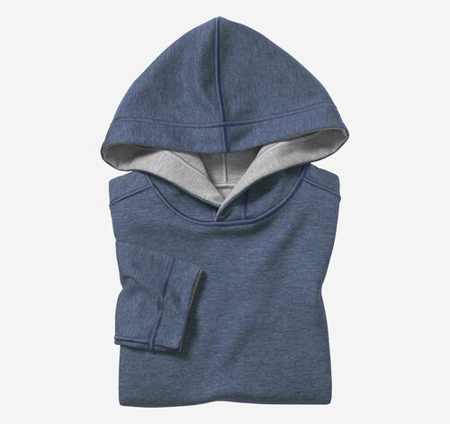 Boys Reversible Solid Hoodie - Blue/Light Gray