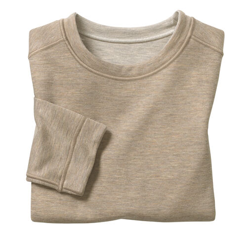 Boys Reversible Solid Crewneck - Oatmeal/Light Gray