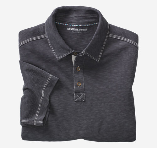 Vintage Slub Polo - Charcoal