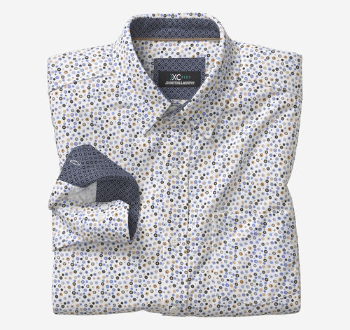 XC Flex® Stretch Long-Sleeve Shirt - White Round Flower