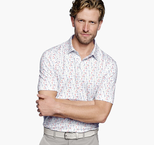 XC4® Performance Polo - White Multi Golf Tee