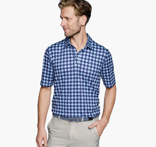 XC4® Performance Polo - Navy/Blue Argyle