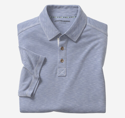 Vintage Slub Polo - Dusty Blue