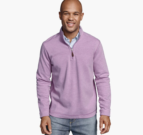 Reversible Solid Quarter-Zip - Pink/Sky