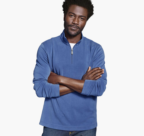 Vintage Washed Quarter-Zip - Blue