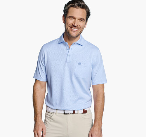 XC4® Jacquard Performance Polo - Light Blue Abstract