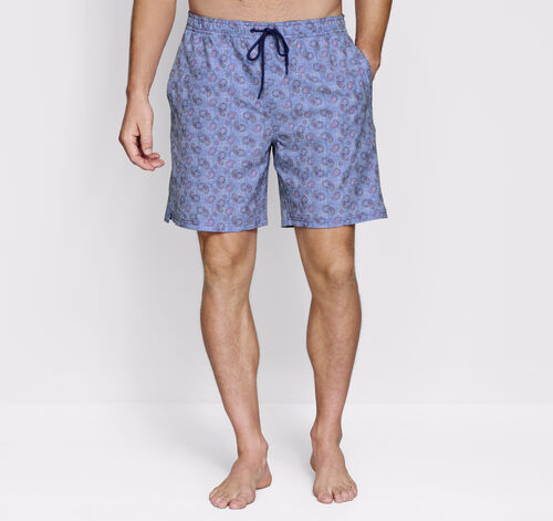 Swim Shorts - Navy Multi Paisley Skull