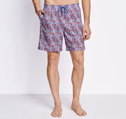 Swim Shorts - Light Blue Sailboat