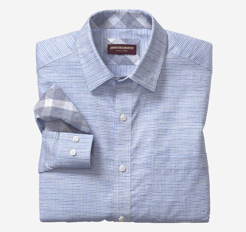 Washed Linen-Blend Shirt - Light Blue Ombré Box