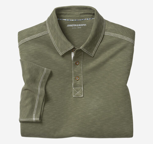 Vintage Slub Polo - Olive