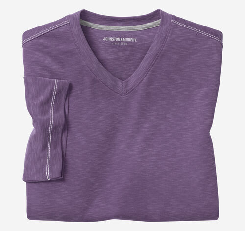 Vintage Slub V-Neck Tee - Purple