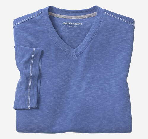 Vintage Slub V-Neck Tee - Royal Blue