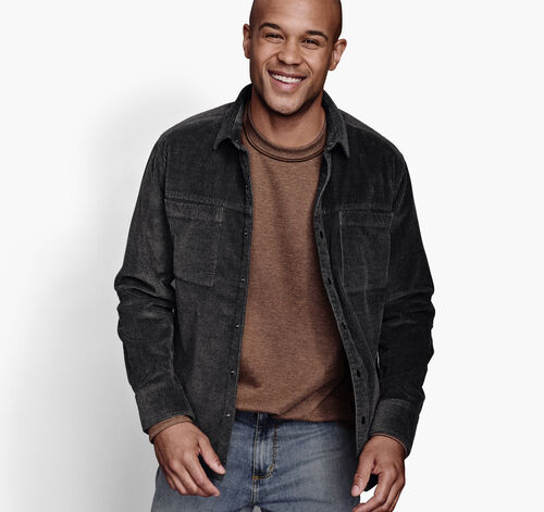 Corduroy Shirt Jacket - Charcoal