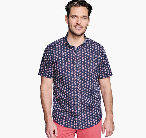 Printed Cotton Short-Sleeve Shirt - Navy Crab