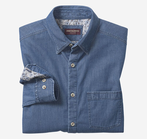 Washed Denim Shirt - Blue