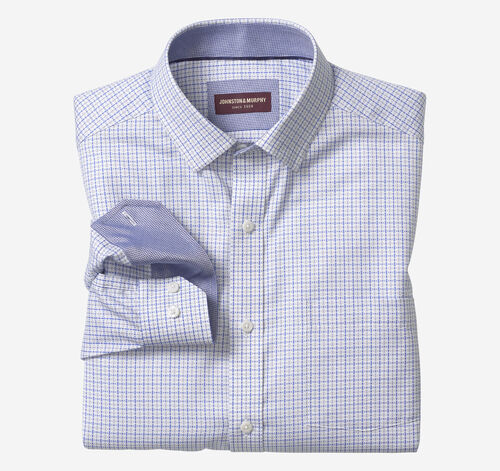 Long-Sleeve Dress Shirt - Blue/White Tunnel Grid