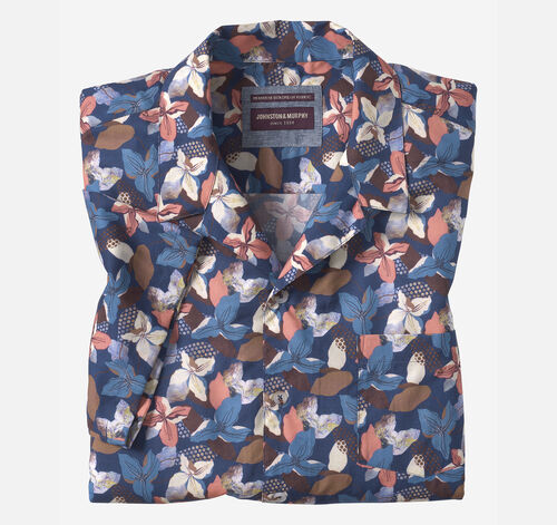 Camp Shirt - Navy Abstract Floral