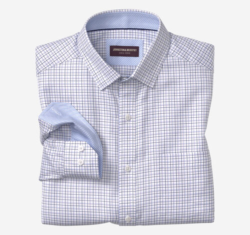 Long-Sleeve Dress Shirt - Purple Multi Layer Check