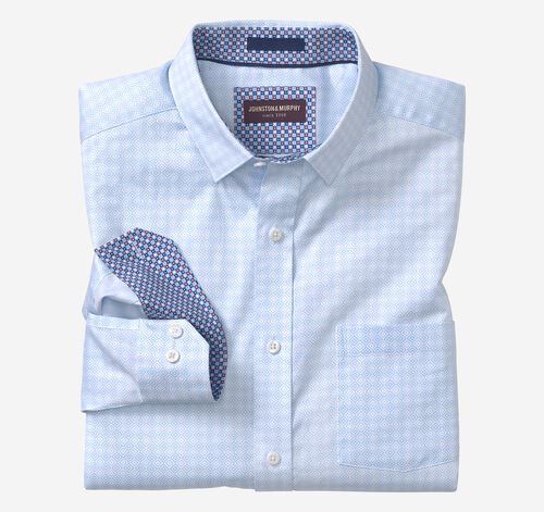 Printed Cotton Shirt - Blue Diamond