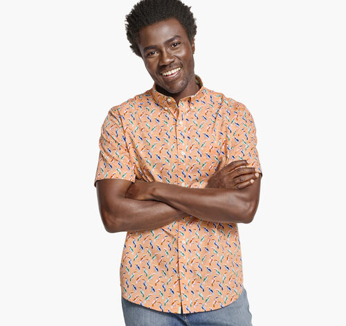 Printed Cotton Short-Sleeve Shirt - Melon Toucan