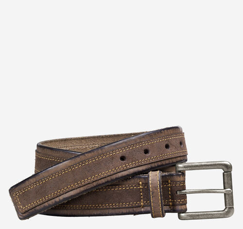 Suede Overlay Belt - Brown