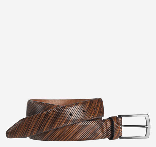 Diagonal-Etched Belt - Tan