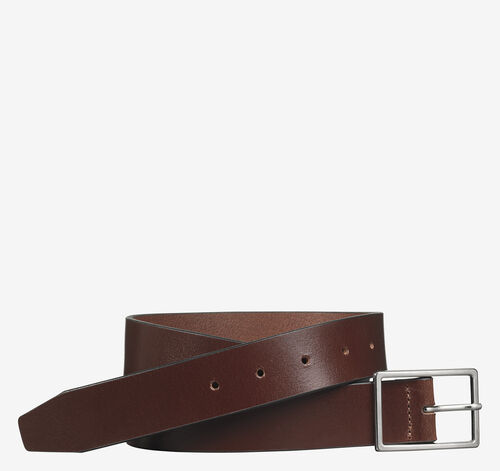 Polished-Nickel Buckle Belt - Brown