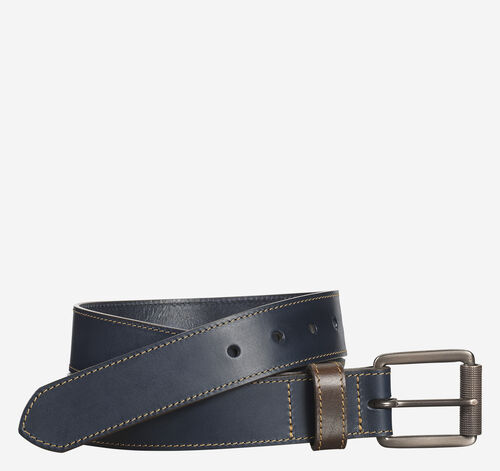 Contrast Stitch Belt - Navy