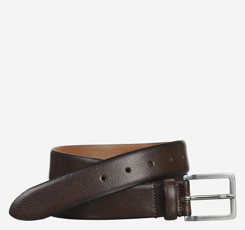 Feather-Edge Dress Belt - Brown