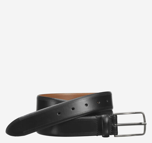 Edge-Perfed Embossed Belt - Black