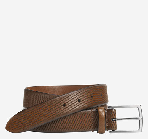 Diagonal Embossed Belt - Tan