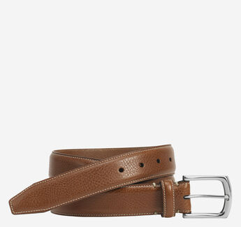 Topstitched Leather Belt