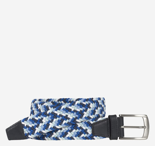 Woven Stretch-Knit Belt - Blue Multi