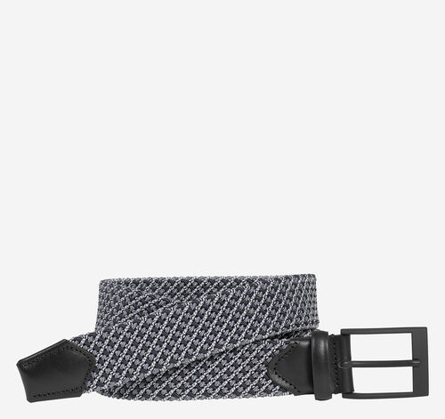 Tubular Woven Belt - Gray/White