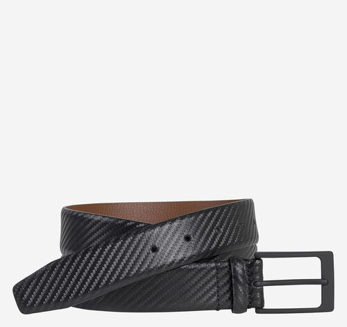 Diagonal Embossed Belt - Black