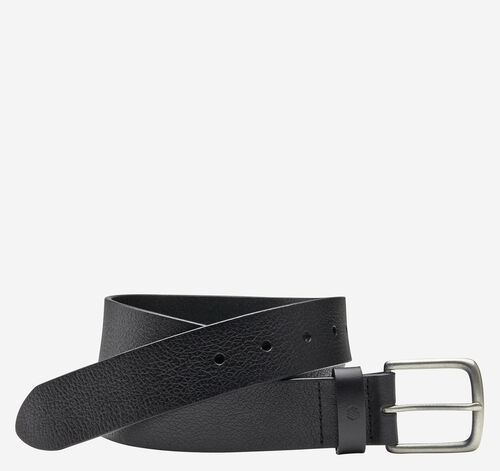 Tumbled Straight Edge Belt - Black