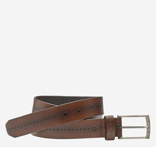 Center Perfed Belt - Brown