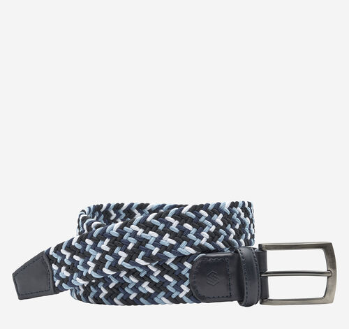 Woven Stretch-Knit Belt - Blue/Navy/White Multi