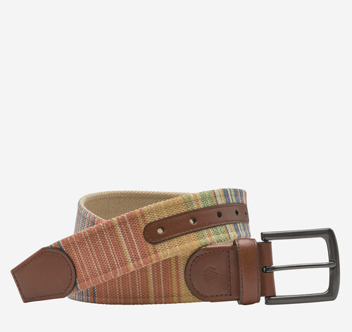 Canvas Multi-Stripe Belt - Orange Multi