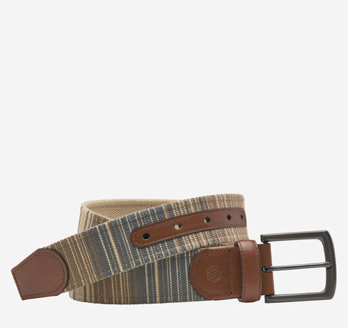 Canvas Multi-Stripe Belt - Blue Multi