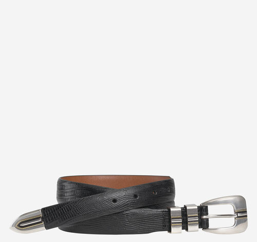 Lizard-Grain Ranger Belt - Black