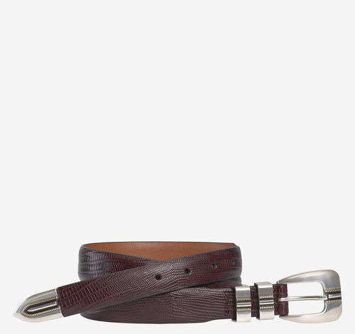 Lizard-Grain Ranger Belt - Burgundy