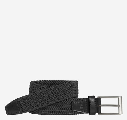 Boys Woven Stretch-Knit Belt - Black